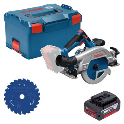 Produktbild von Bosch GKS 18V-57-2 GX Professional Akku Kreissäge 18 V 165 mm Brushless + 1x Akku 4,0 Ah + L-Boxx - ohne Ladegerät