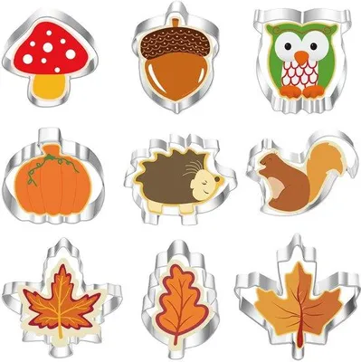 Productafbeelding van Set van 9 Herfst Koekjessnijders in Roestvrijstaal