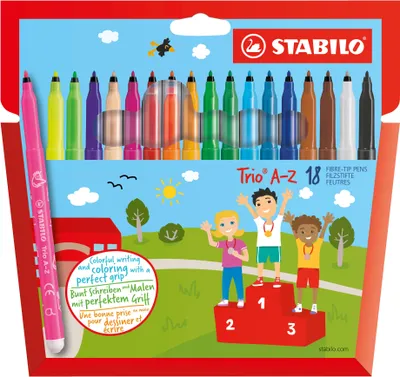 Image de STABILO Trio A–Z stylo-feutre Fin Multicolore 18 pièce(s)