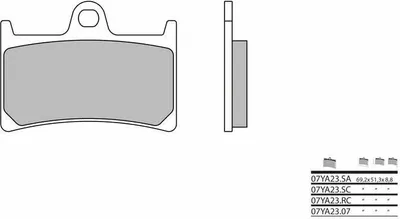 Produktbild von BREMBO Bremsbeläge Paar CC 07YA2307 organisch für YAMAHA