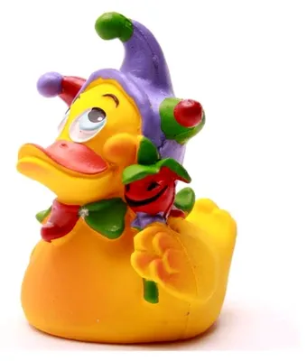 Produktbild von Badeente im Harlekin-Design – Quietscheente 8 cm – Geschenk für Karnevals-Fans – Sammlerstück