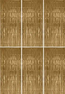 Produktbild von 6x Lametta Vorhang - light gold - 91x244 cm