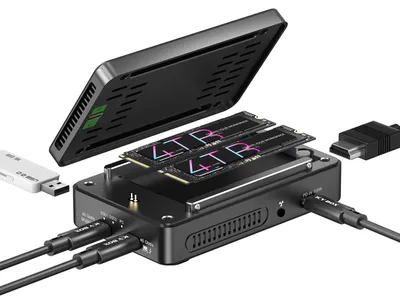 Imagen del producto de Icy Box IB-RD2818DK-40G RAID & Dockingstation IcyBox Heart Raid 2818 2x M.2 NVMe SSD