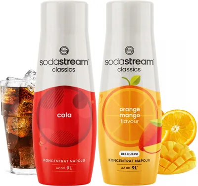 Produktbild von SODASTREAM Konzentratset für den Saturator 2x COLA Sirup + ORANGE MANGO