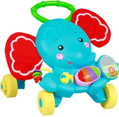 Produktbild von Lorelli Lauflernwagen Elefant Laufhilfe Spielcenter Licht Greifringe Musiktasten in blau