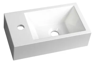 Produktbild von Sapho AMAROK Gussmarmor-Waschtisch 40x22cm, links, weiß