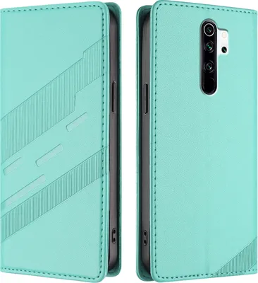 Produktbild von Hülle für Xiaomi Redmi Note 8 Pro, Kunstleder Brieftaschen Handyhülle mit Kartenfach und Standfunktion Türkis