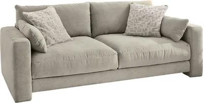 Produktbild von Bigsofa - Greige - Cord - mit Kissen
