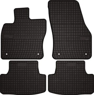 Image de Tapis de sol voiture en caoutchouc pour Seat Ateca (2016-, crossover) Noir, lot de 4 pièces, fixations