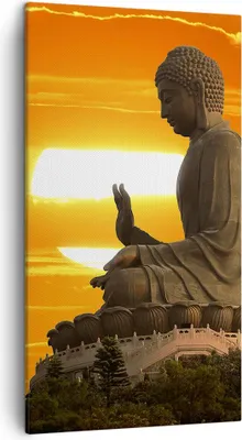 Produktbild von Bild auf Leinwand - Leinwandbild - tempel buddha - 45x80cm - Wand Bild - Wanddeko - Wandbilder - Leinwanddruck - Bilder - Kunstdruck - Wanddekoration - Leinwand bilder - Wandkunst - PA45x80-3532