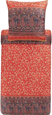 Produktbild von Bassetti Mako-Satin Bettwäsche-Garnitur COMO Farbe ROT R1 Größe 200x200 + 2x80x80cm