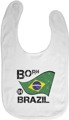 Produktbild von Baby-Lätzchen mit Druckmotiv - Born in Brazil - 12492 - weiss