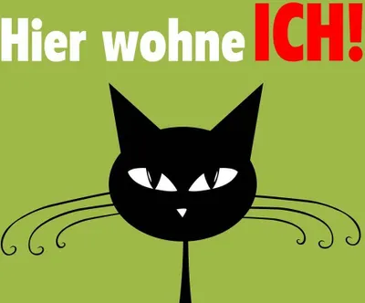 Produktbild von vianmo Holzschild 30x40 cm Katze hier wohne ich