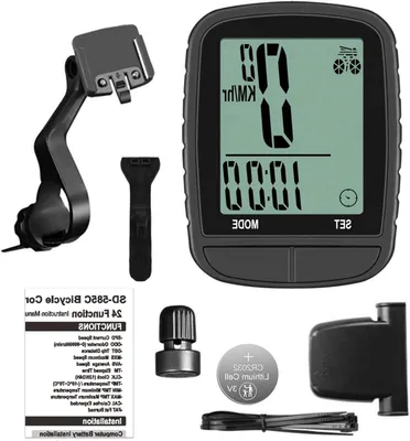Produktbild von Fahrradcomputer – Geschwindigkeitsmesser – Fahrrad – 24 Funktionen – 4,5 x 4 x 1,5 cm – Schwarz