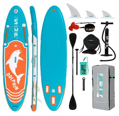Zdjęcie produktu dla Nadmuchiwana deska do paddleboardingu, wytrzymały materiał PVC, zwiększona stabilność, SUPFW08C