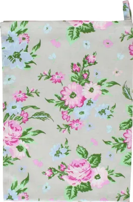 Produktbild von Krasilnikoff - Geschirrtuch, Trockentuch, Küchentuch - KW556 Romantic Flower, Grau - Baumwolle - 70 x 50 cm