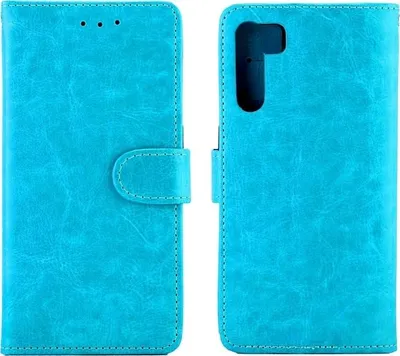 Produktbild von Mobigear Wallet Klapphülle für OPPO A91 - 3 Kartenfächer mit Standfunktion Kunstleder Blau