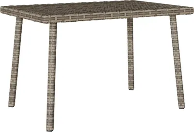 Produktbild von Garten-Couchtisch Rechteckig Grau 60x40x37 cm Poly Rattan