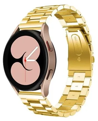 Produktbild von By Qubix passend für Samsung Galaxy Watch Active 2 - Edelstahl-Gliederarmband - Gold