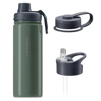 Obrázek produktu pro Termoska Wessper B3 THERMOSTEEL 0,5 l, barva Luminous Olive, se 3 uzávěry