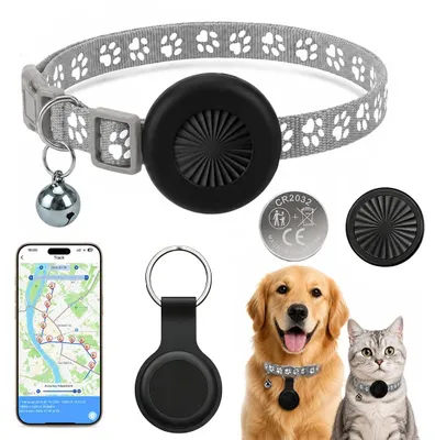 GPS-Halsband für Haustiere, 7-Tage-Verlauf, IP67, iOS/Android (Grau)