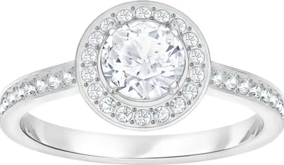 Produktbild von Swarovski Ring 5368545 Attract Light Round weiß, rhodiniert