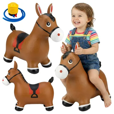 Image de Cheval gonflable Malplay avec selle-pompe de 56 cm pour les enfants à partir de 3 ans – Idéal comme cadeau