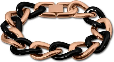 Image de Amello bracelet en acier inoxydable chars bijoux femmes or rose noir ESAX22S8