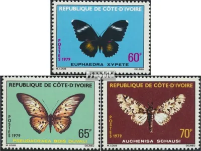 Produktbild von Briefmarken Elfenbeinküste 1979 Mi 594-596 (kompl.Ausg.) postfrisch Schmetterlinge