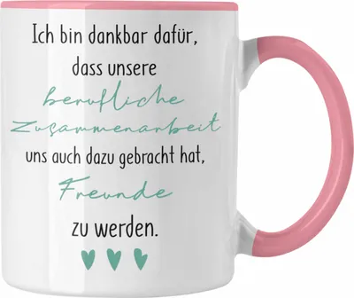 Produktbild von Trendation - Kollegin Tasse Geschenk Beste Arbeitskollegin Geschenkidee Abschied Abschiedsgeschenk Wenn Aus Kollegen Freunde Wird (Rosa)