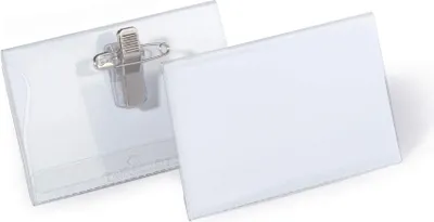 Obrázek produktu pro DURABLE Jmenovka s kombinovaným klipem 54x90 mm, balení 50ks, transparentní, 810119, 50 ks