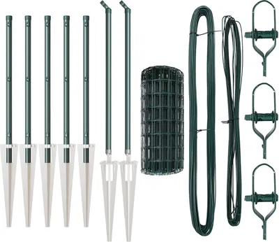 Produktbild von Möbel Euro Zaun Set von 2 Grün Kunststoffbeschichteter Stahl 10 x 0,8 m - Metallzäune 3350613