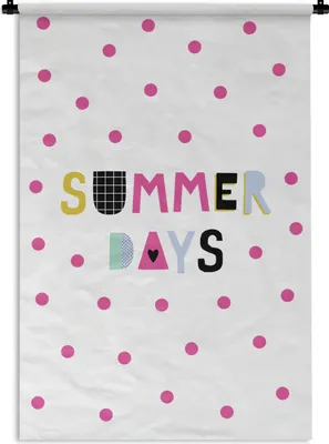 Produktbild von MuchoWow® Wandteppich Wandbehang Sommer - Rosa - Tupfen 120x180 cm Tapisserie Dekoration Wandtuch - Schlafzimmer - Dekorationen für das Haus