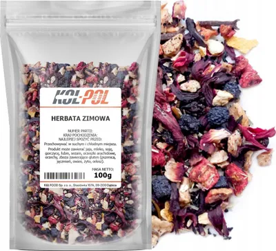 Zdjęcie produktu dla HERBATA ZIMOWA OWOCOWA 100g Świąteczna Hibiskus + owoce i przyprawy Kol-Pol