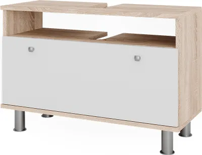Image de Meuble sous-vasque Vicco Fynn Sonoma/blanc 80.2x54cm avec tiroir, Model 54381