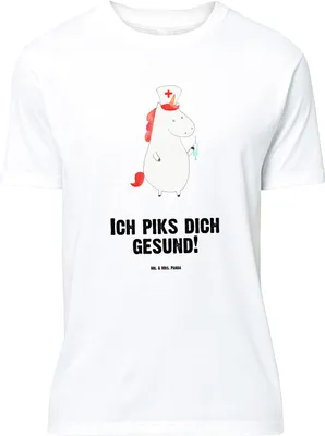 Produktbild von Mr. & Mrs. Panda Tshirt Einhorn Krankenschwester - Weiß - Geschenk, Spruch-Shirt, Lustiges T-Shirt, Krankenpfleger, Shirt, S, Unicorn, Krankenpflegerin, Krankenhaus