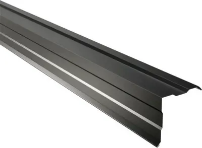 Produktbild von PRECIT Ortgangblech gesickt für Trapezblech tiefschwarz RAL 9005 2000 mm x 115 mm x 115 mm x 0,5 mm