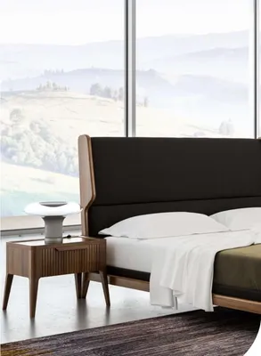 Produktbild von Schlafzimmer-Nachttisch mit Stauraum im modernen Stil Holzmöbel Luxus