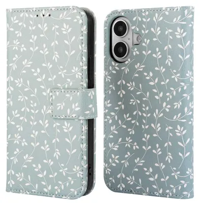 Obrázok produktu pre imoshion Design Knižnica pre Apple iPhone 16 - Smoke Green Flowers