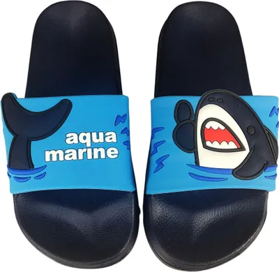Produktbild von Badelatschen Kinder Badeschuhe Pantoletten Sport Slippers Shark Dunkelblau Gr.24