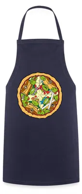 Produktbild von Spreadshirt Teenage Mutant Ninja Turtles Pizza Logo Kochschürze, One size, Navy