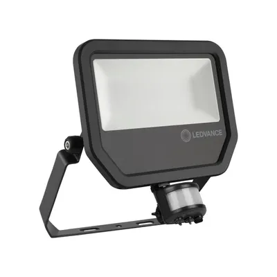 Produktbild von LEDV Flutlichtstr PFM Sensor schwarz IP65 50W 6000lm 4000K sym 225x219x59mm