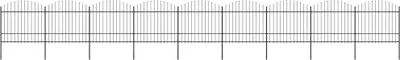 Zdjęcie produktu dla Maison Exclusive - Panele ogrodzeniowe z grotami, stal, (1,5-1,75) x 15,3 m, czarne