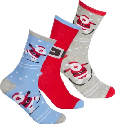 Produktbild von Ponožky pro ženy - vánoční design (3 balení) 1188 (37 EU-42 EU) (modrá/šedá)