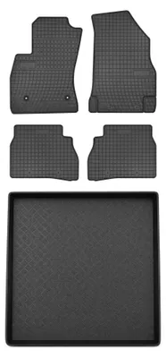 Productafbeelding van Rubberen automatten + kofferbakmat voor Opel Combo E vanaf 2018 – 5-delig, zwart, op maat – Wielganizator SolidPRO