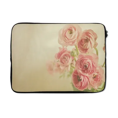 Produktbild von MuchoWow® Laptop Hülle 14 ZollUnscharfes Bild von rosa Butterblumen Laptoptasche - Laptoptasche - Stoßsicher - Schutzhaube
