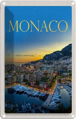 Obrázok produktu pre vianmo Kovový nápis 20x30 cm Monaco Frankreich Yacht Luxus