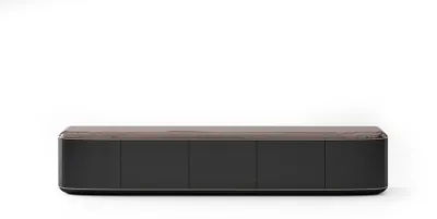Image de Support TV en bois noir au design moderne