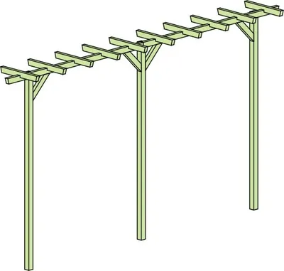 Produktbild von Pergola Terniflora doppelt - Abmessung: 450 x 60 x 240 cm (B x T x H)