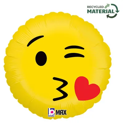 Produktbild von 18"/Ø46cm Folienballon "Emoji Kiss"